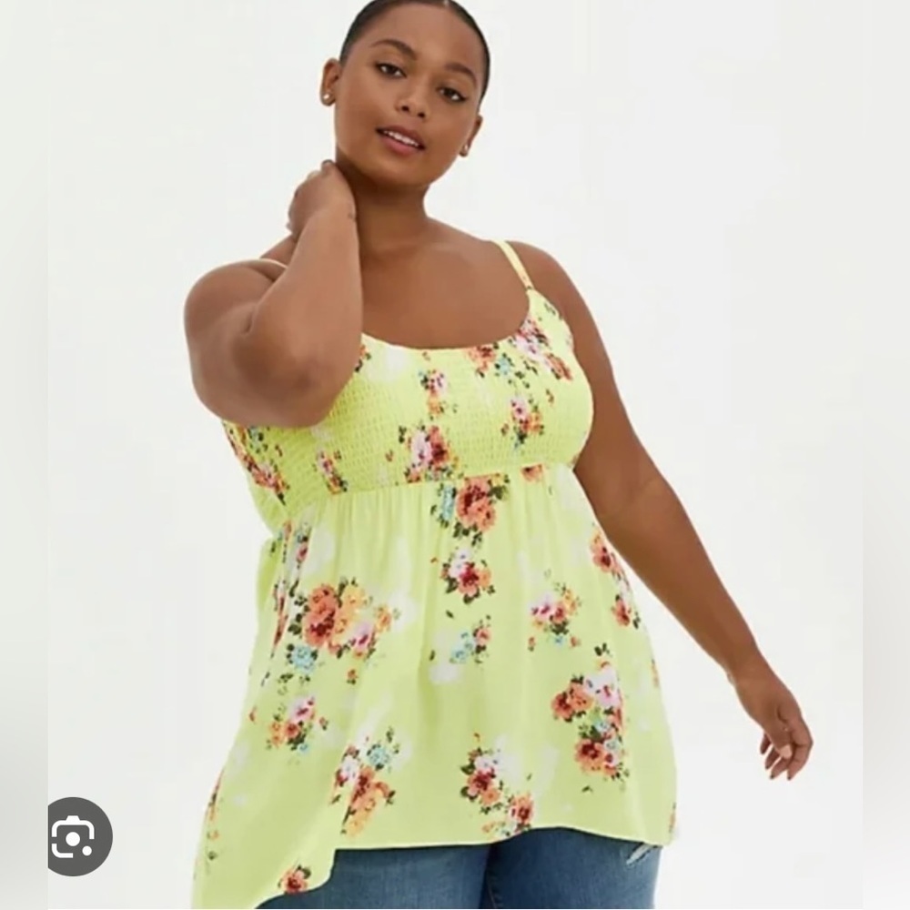 Torrid Floral Tank Top - Yellow and Multicolor